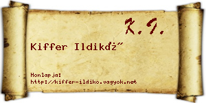 Kiffer Ildikó névjegykártya