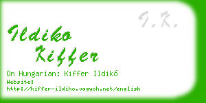 ildiko kiffer business card
