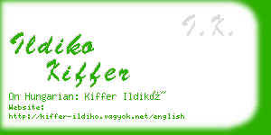 ildiko kiffer business card